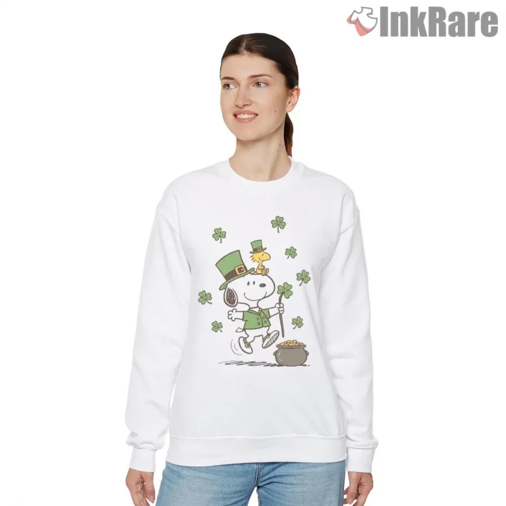 St Patricks Day Snoopy Shamrock Shirt on graphic shirt for women graphic tee