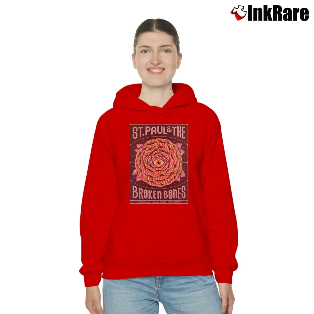 Women’s St Paul Broken Bones 2019 Tour Cozy Hoodie in red | Warm, Structured, Stylish