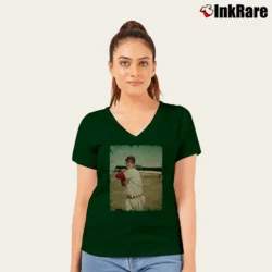 Women’s Stan Musial Louis Cardinals for Baseball Fans V-Neck Tee in forest green | Chic Neckline, Soft Texture