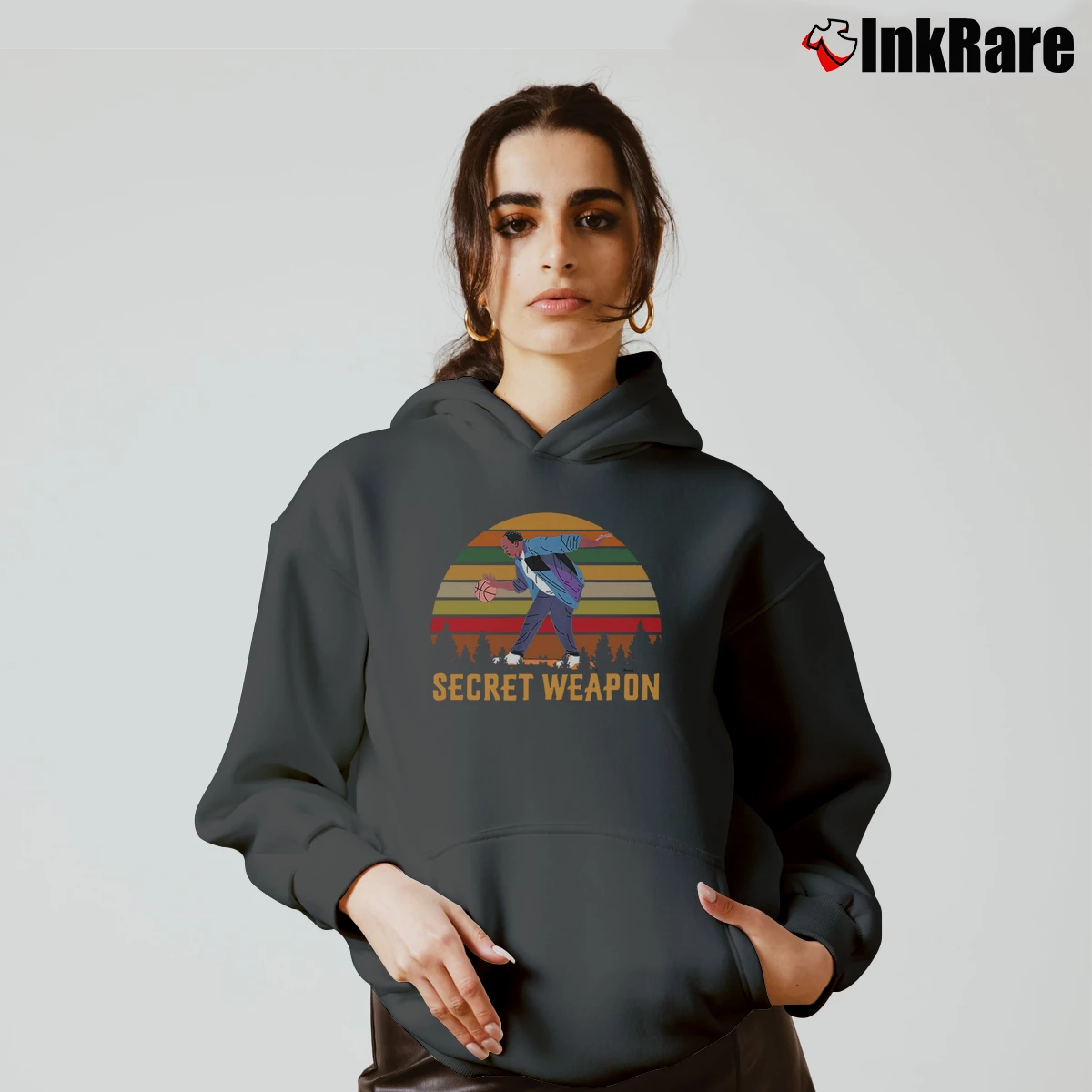 Women’s Stanley Hudson Basketball The Office Cozy Hoodie in charcoal | Warm, Structured, Stylish