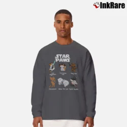 Men’s Star Paws Gift for Cat and Star Fans Cat Long-Sleeve Shirt in charcoal | Sleek, Lightweight, Year-Round Wear