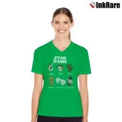 Women’s Star Paws Gift for Cat and Star Fans Cat V-Neck Tee in irish green | Chic Neckline, Soft Texture