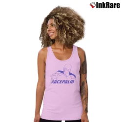 Women’s Star Trek Captain Picard Facepalm Meme Tank Top in light pink | Lightweight, Movement-Friendly
