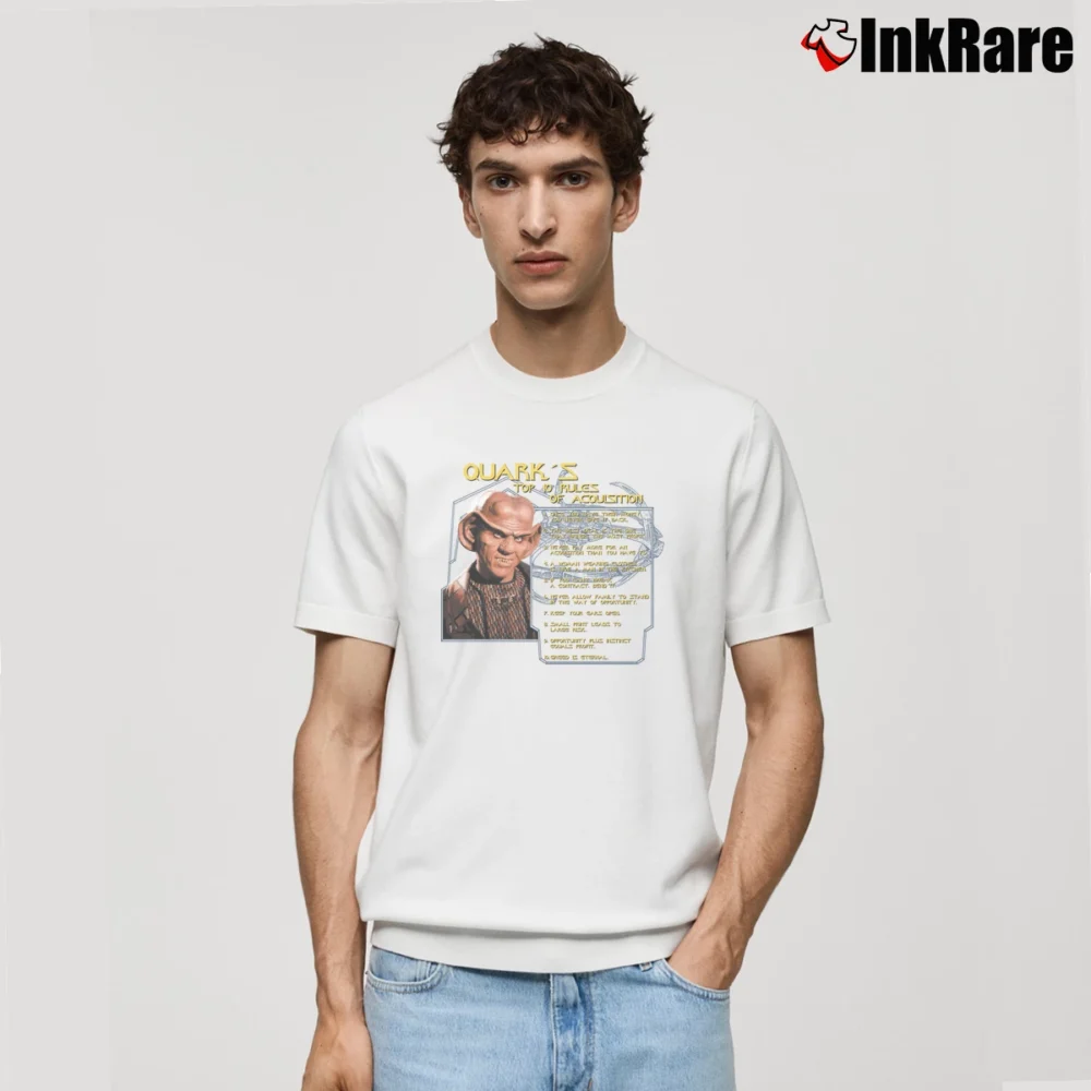Men’s Star Trek Quark Top 10 Rules Of Acquisition Classic T-Shirt in white | Soft, Breathable Everyday Wear