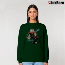 Women’s Star Trek Voyager Captain Janeway Black Relaxed Sweatshirt in forest green | Soft, Laid-Back Vibe