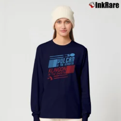 Women’s Star Trek Vulcan Klingon Funny Long-Sleeve Top in navy | Sleek, Versatile, All-Season
