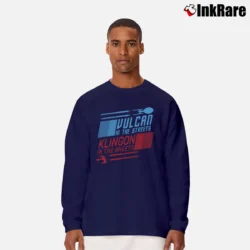 Men’s Star Trek Vulcan Klingon Funny Long-Sleeve Shirt in navy | Sleek, Lightweight, Year-Round Wear