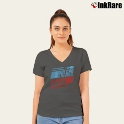 Women’s Star Trek Vulcan Klingon Funny V-Neck Tee in charcoal | Chic Neckline, Soft Texture