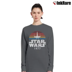 Women’s Star Wars 1977 Rainbow X - Wing Retro Logo Long-Sleeve Top in charcoal | Sleek, Versatile, All-Season