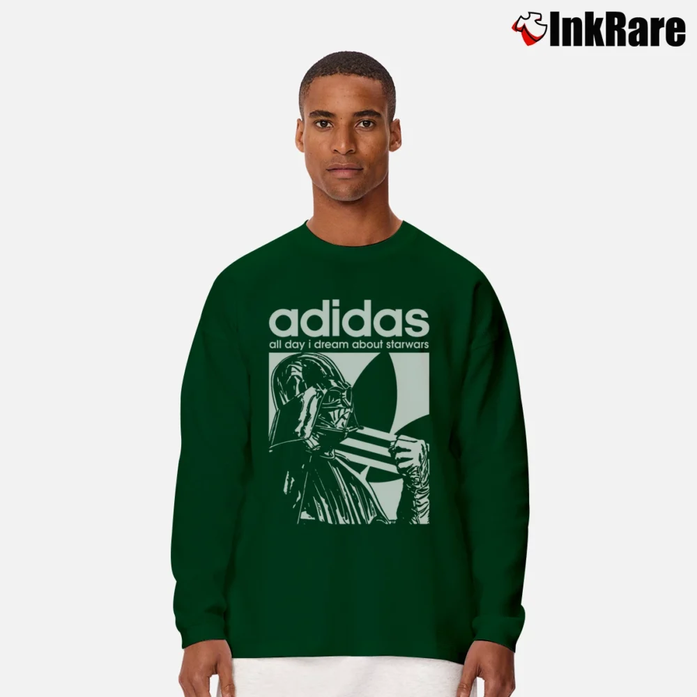 Men’s Star Wars Adidas Darth Vader Long-Sleeve Shirt in forest green | Sleek, Lightweight, Year-Round Wear