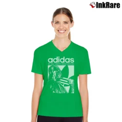Women’s Star Wars Adidas Darth Vader V-Neck Tee in irish green | Chic Neckline, Soft Texture