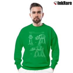 Men’s Star Wars AT - AT Walker Patent Movie Crewneck Sweatshirt in irish green | Cozy Fabric, Clean Style