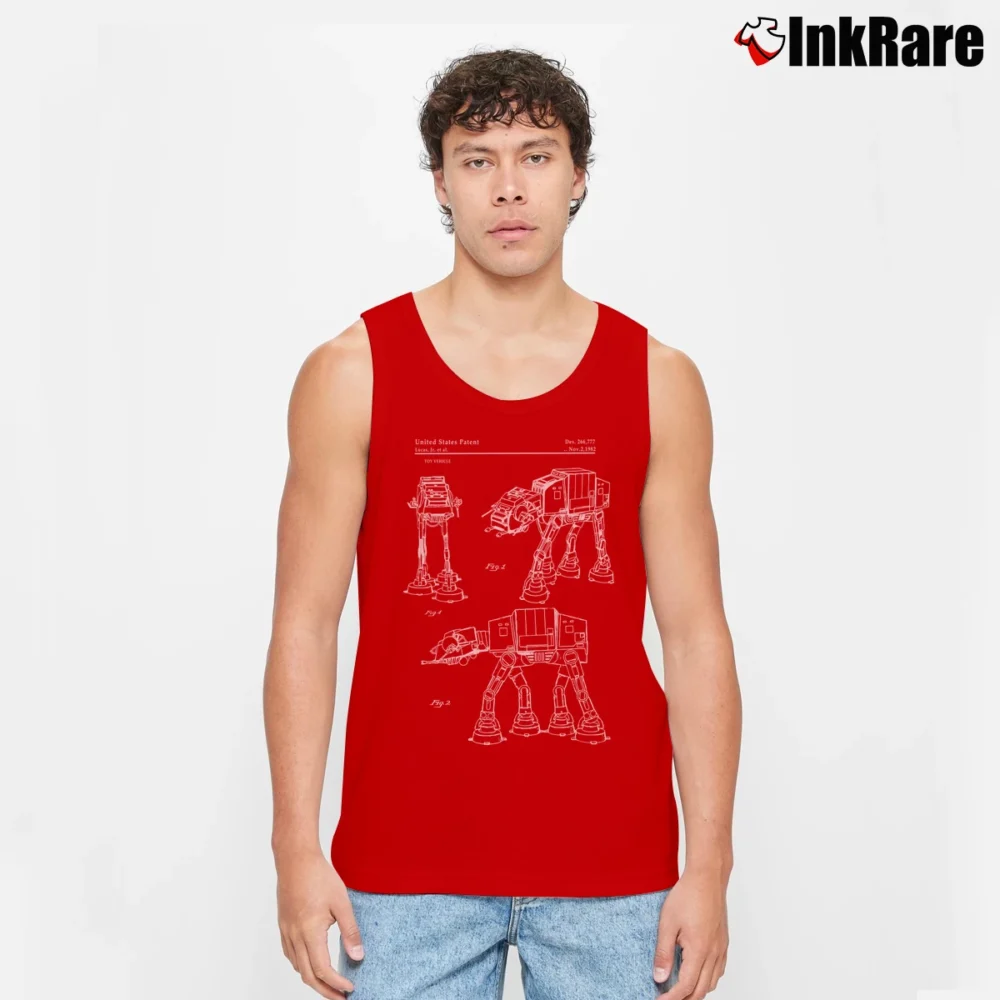 Men’s Star Wars AT - AT Walker Patent Movie Tank Top in red | Breathable, Active-Friendly Design