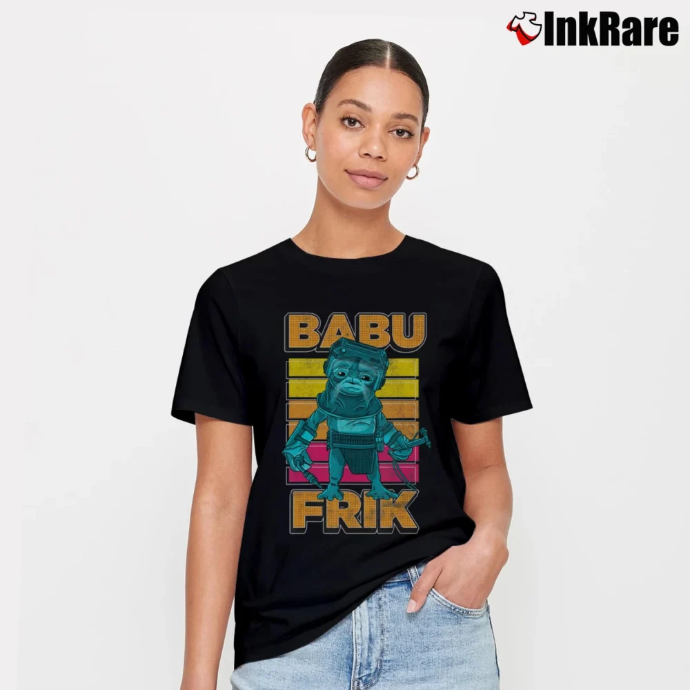 Women’s Star Wars Babu Frik Pop Art The Rise Of Skywalker Signature T-Shirt in black | Soft, Flattering Fit