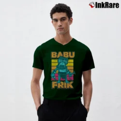 Men’s Star Wars Babu Frik Pop Art The Rise Of Skywalker V-Neck Tee in forest green | Sharp, Breathable, Everyday Staple