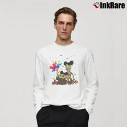 Men’s Star Wars Baby Yoda And Groot Halloween Long-Sleeve Shirt in white | Sleek, Lightweight, Year-Round Wear