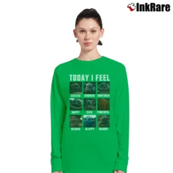 Women’s Star Wars Baby Yoda Grogu Today I Feel Mandalorian Long-Sleeve Top in irish green | Sleek, Versatile, All-Season