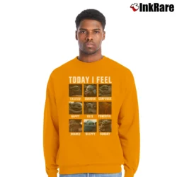 Men’s Star Wars Baby Yoda Grogu Today I Feel Mandalorian Crewneck Sweatshirt in orange | Cozy Fabric, Clean Style