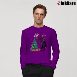 Men’s Star Wars Baby Yoda Mandalorian Christmas Long-Sleeve Shirt in purple | Sleek, Lightweight, Year-Round Wear
