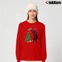 Women’s Star Wars Baby Yoda Mandalorian Christmas Long-Sleeve Top in red | Sleek, Versatile, All-Season