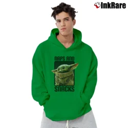 Men’s Star Wars Baby Yoda Naps Snacks Pullover Hoodie in irish green | Cozy, Durable, Modern Fit