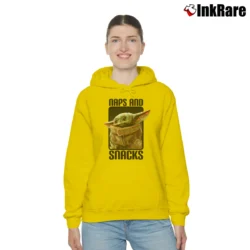 Women’s Star Wars Baby Yoda Naps Snacks Cozy Hoodie in yellow | Warm, Structured, Stylish