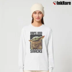 Women’s Star Wars Baby Yoda Naps Snacks Long-Sleeve Top in white | Sleek, Versatile, All-Season