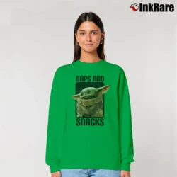 Women’s Star Wars Baby Yoda Naps Snacks Relaxed Sweatshirt in irish green | Soft, Laid-Back Vibe