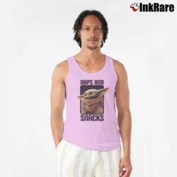 Men’s Star Wars Baby Yoda Naps Snacks Tank Top in light pink | Breathable, Active-Friendly Design