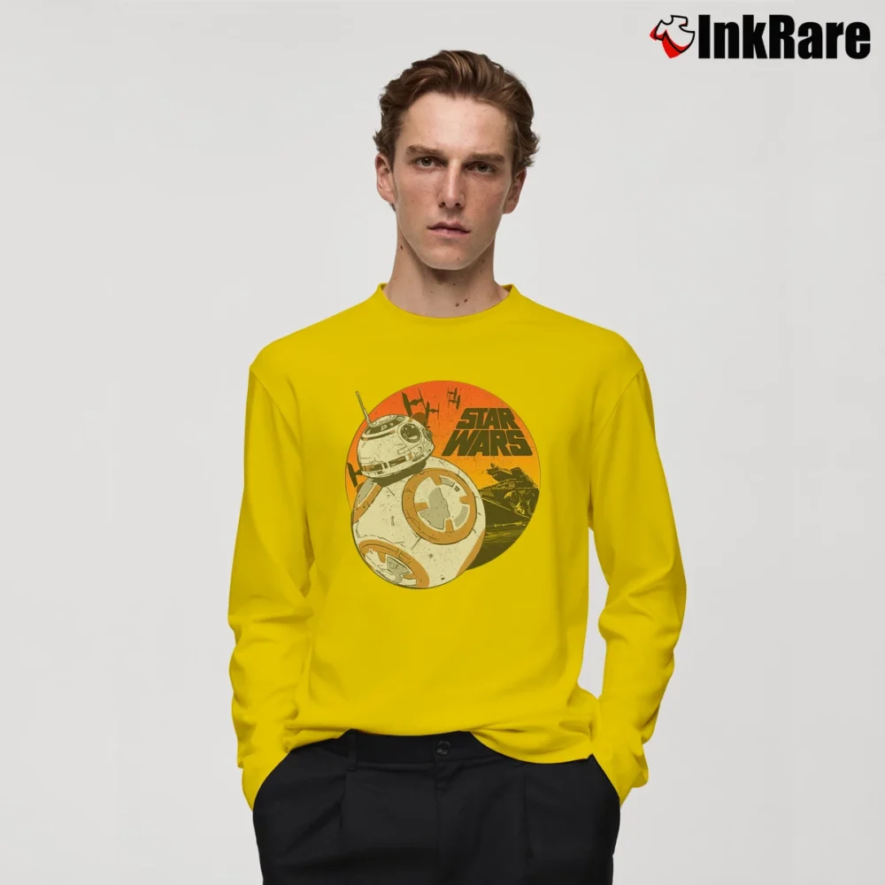 Men’s Star Wars BB8 Droid Graphic Long-Sleeve Shirt in yellow | Sleek, Lightweight, Year-Round Wear