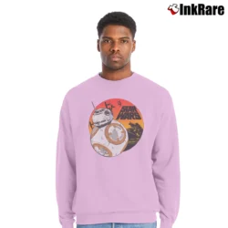 Men’s Star Wars BB8 Droid Graphic Crewneck Sweatshirt in light pink | Cozy Fabric, Clean Style