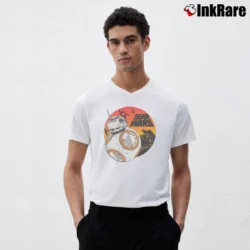 Men’s Star Wars BB8 Droid Graphic V-Neck Tee in white | Sharp, Breathable, Everyday Staple