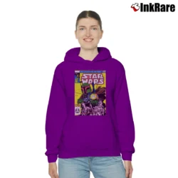 Women’s Star Wars Boba Fett Distressed Comic Cover Cozy Hoodie in purple | Warm, Structured, Stylish