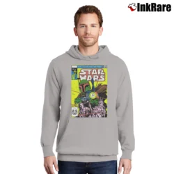 Men’s Star Wars Boba Fett Distressed Comic Cover Pullover Hoodie in sport grey | Cozy, Durable, Modern Fit
