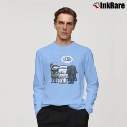 Men’s Star Wars Boba Fett It's Cold Outside Christmas Long-Sleeve Shirt in light blue | Sleek, Lightweight, Year-Round Wear