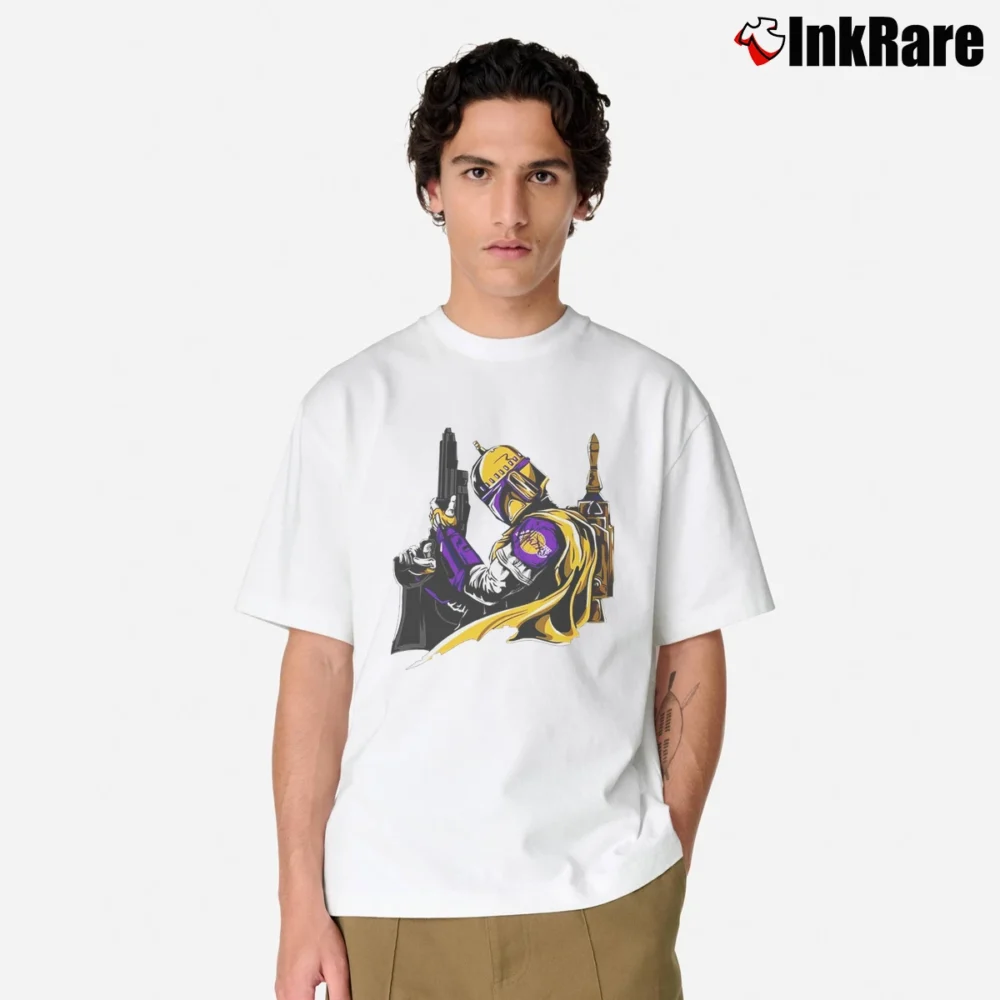 Men’s Star Wars Boba Fett Los Angeles Lakers Crossover Classic T-Shirt in white | Soft, Breathable Everyday Wear