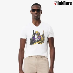 Men’s Star Wars Boba Fett Los Angeles Lakers Crossover V-Neck Tee in white | Sharp, Breathable, Everyday Staple