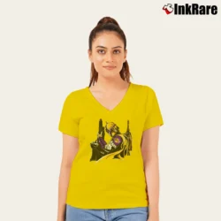 Women’s Star Wars Boba Fett Los Angeles Lakers Crossover V-Neck Tee in yellow | Chic Neckline, Soft Texture