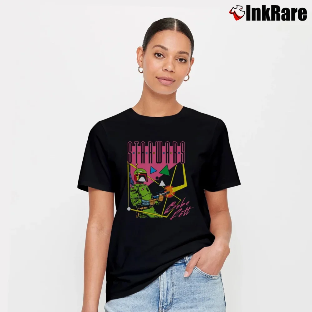 Women’s Star Wars Boba Fett Retro Graphic Signature T-Shirt in black | Soft, Flattering Fit