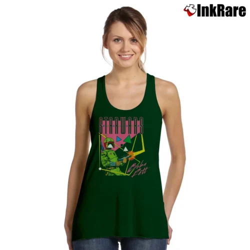 Star Wars Boba Fett Retro Graphic Women’s Essential Tank in forest green – Summer Ready Women’s Star Wars Boba Fett Retro Graphic Tank Top in forest green | Lightweight, Movement-Friendly