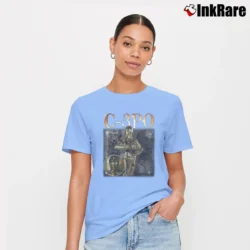 Women’s Star Wars C - 3PO Funny Movie Birthday Gift Signature T-Shirt in light blue | Soft, Flattering Fit