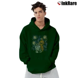 Men’s Star Wars C - 3PO R2 - D2 Van Gogh Art Pullover Hoodie in forest green | Cozy, Durable, Modern Fit