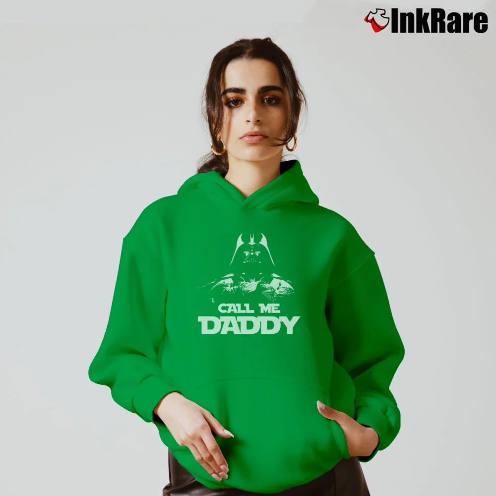 Women’s Star Wars Call Me Daddy Darth Vader Funny Cozy Hoodie in irish green | Warm, Structured, Stylish