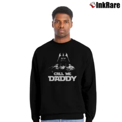 Men’s Star Wars Call Me Daddy Darth Vader Funny Crewneck Sweatshirt in black | Cozy Fabric, Clean Style
