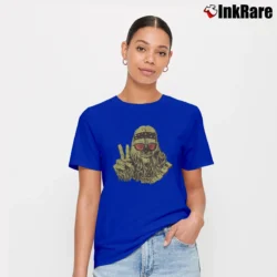 Women’s Star Wars Chewbacca Hippie Funny Graphic Signature T-Shirt in royal blue | Soft, Flattering Fit