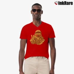 Men’s Star Wars Chewbacca Hippie Funny Graphic V-Neck Tee in red | Sharp, Breathable, Everyday Staple