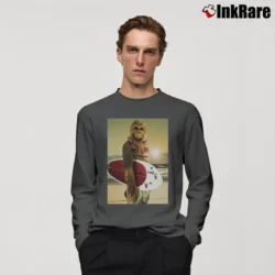Men’s Star Wars Chewbacca Surfing Funny Cool Long-Sleeve Shirt in charcoal | Sleek, Lightweight, Year-Round Wear