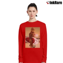 Women’s Star Wars Chewbacca Surfing Funny Cool Long-Sleeve Top in red | Sleek, Versatile, All-Season