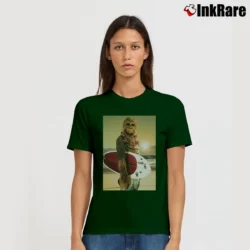 Women’s Star Wars Chewbacca Surfing Funny Cool Signature T-Shirt in forest green | Soft, Flattering Fit
