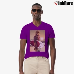 Men’s Star Wars Chewbacca Surfing Funny Cool V-Neck Tee in purple | Sharp, Breathable, Everyday Staple